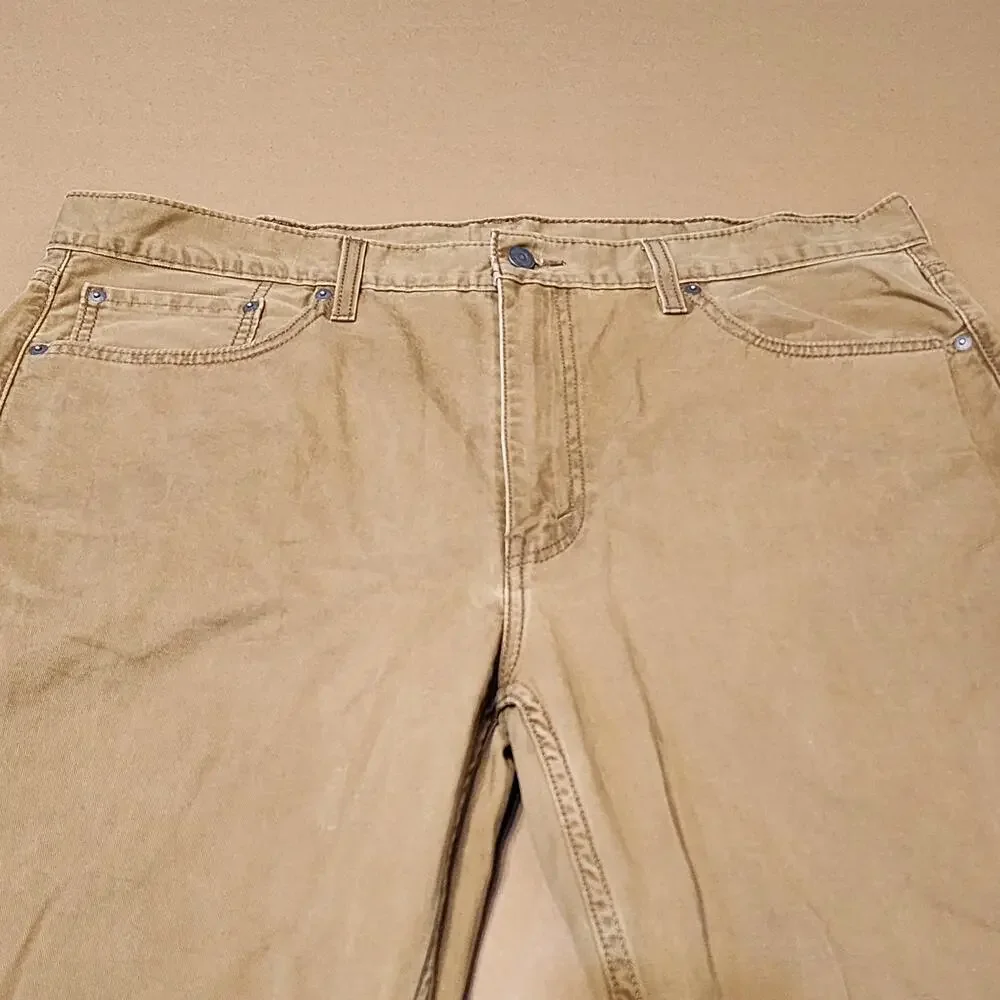 Levis 514 Jeans Mens Khaki Beige Straight Denim 40x32 Fits 41x32 Pants Casual